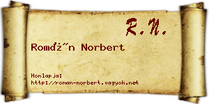 Román Norbert névjegykártya